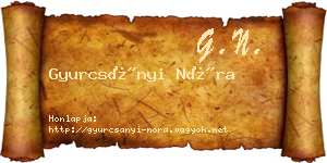 Gyurcsányi Nóra névjegykártya